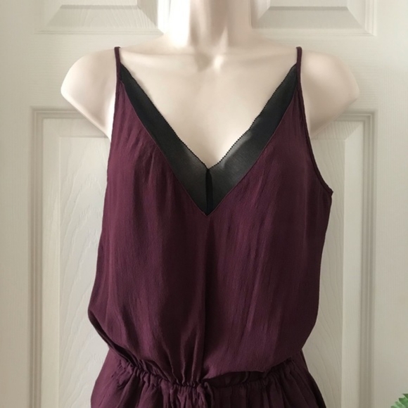TROUVE Sheer Inset V-Neck Jumpsuit - Picture 2 of 8